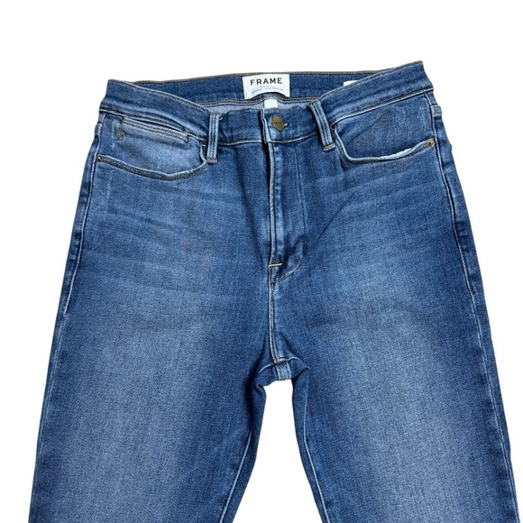 Frame Medium Wash Le High Skinny Crop Denim Jeans Womens 30 - Picture 2 of 7